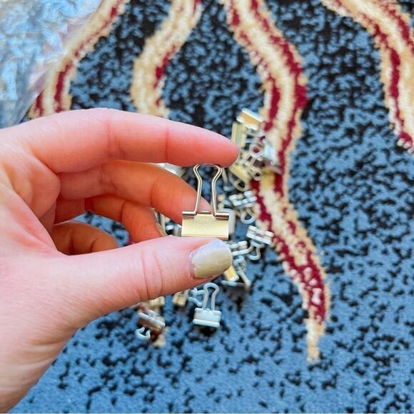 Set of 35 // Mini Silver Metal Paper Binder Clips - Picture 2 of 2